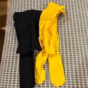 Snag Tights - Bundle of 2 - Size E (XL) - Yellow and Black
